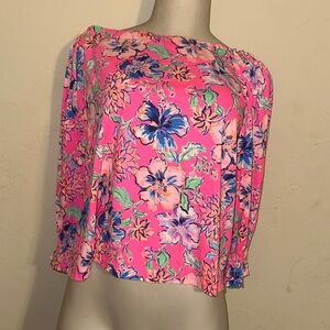 Lily Pulitzer Floral Pink Top